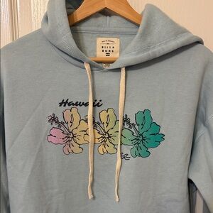 Billabong Light Blue Hoodie with Tropical Print